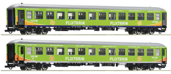 Roco 74193 - H0 - 2-tlg. Personenwagen-Set Flixtrain, Ep. VI